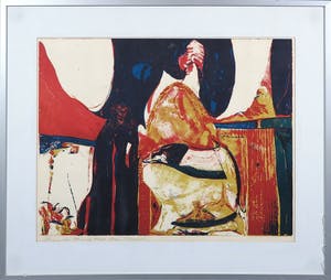 Guido de Waart - Linosnede, Zonder titel - Ingelijst kopen? Bied vanaf 20!