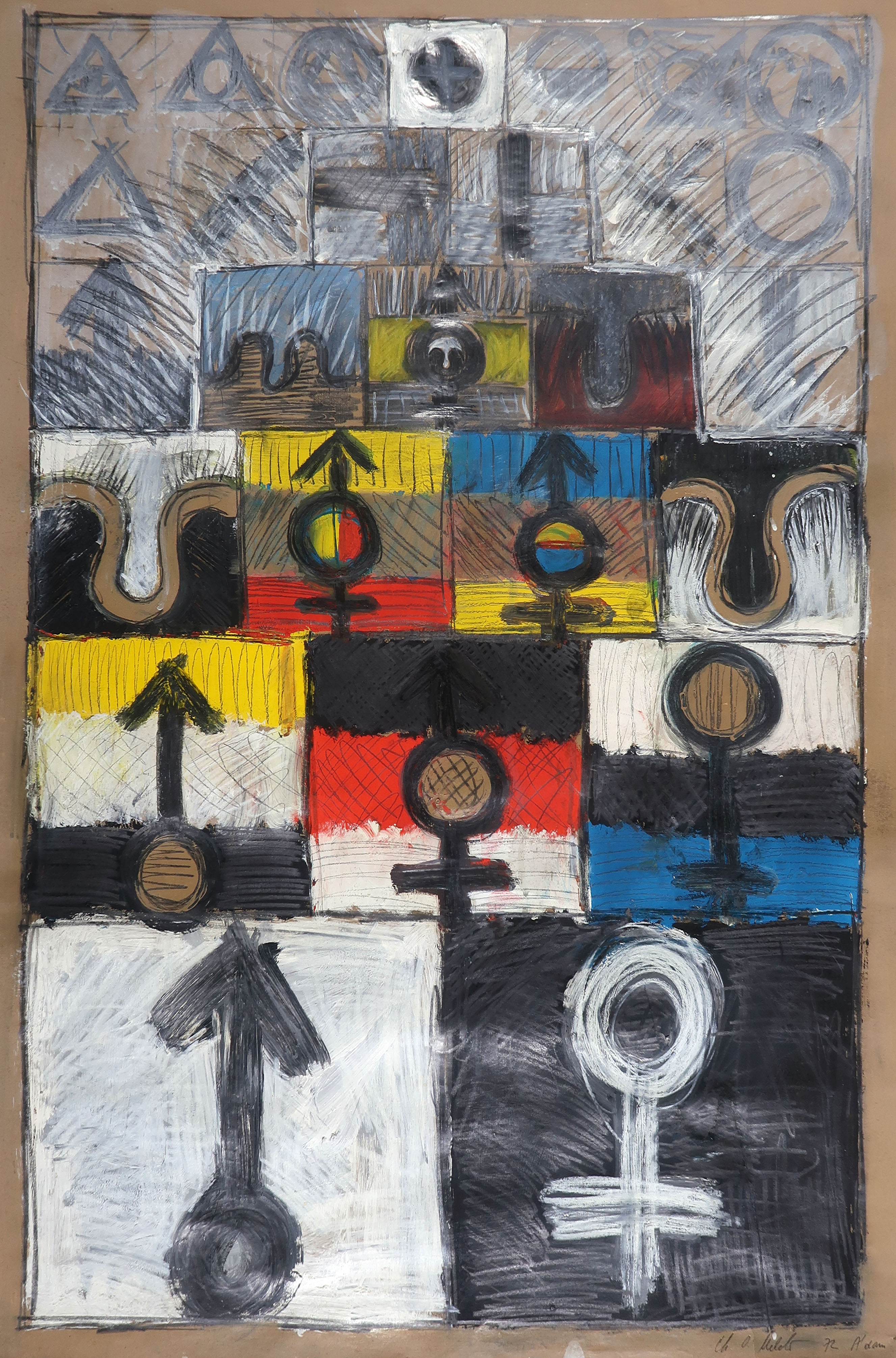Gaspare Otto Melcher - Gemengde techniek, o.a. potlood en acryl - Z.T. verkocht voor € 1!