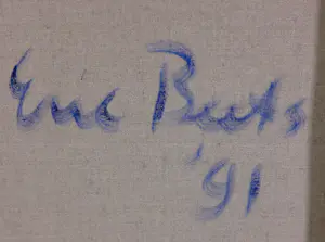 Eric Beets - Olieverf op doek, Zonder titel (Abstracte compositie in blauw en roze) kopen? Bied vanaf 100!