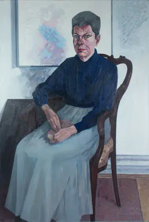 AcheterJanus Nuiten - Olieverf op doek, Portret van een zittende vrouw (Lena)? Enchérissez de 150!
