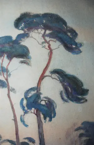 Johan Meijer - landschap in 't Gooi - ingelijste aquarel kopen? Bied vanaf 100!