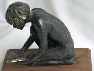 Astrid Veldhuyzen-Koppen - Bronzen leesbeeld / leesbeeldje , “Ontdekkingsreis“ - 2001 kopen? Bied vanaf 1!