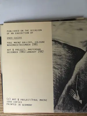 Enzo Cucchi - Uitnodiging tentoonstelling Art & Project in 1981 kopen? Bied vanaf 1!