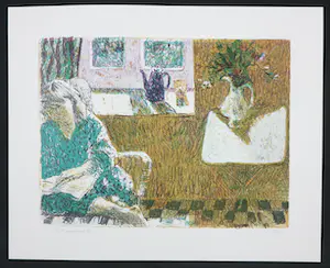 Theo Kurpershoek - Litho, Lezende vrouw in interieur kopen? Bied vanaf 40!