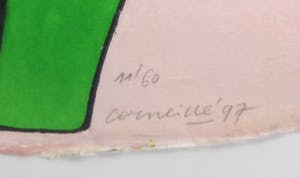 Corneille - Aquagravure op handgeschept papier, Oiseau jaune - Ingelijst (Zeer groot) kopen? Bied vanaf 700!