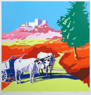 Marco Kooiman - Zeefdruk, Il Castello- Ingelijst kopen? Bied vanaf 1!