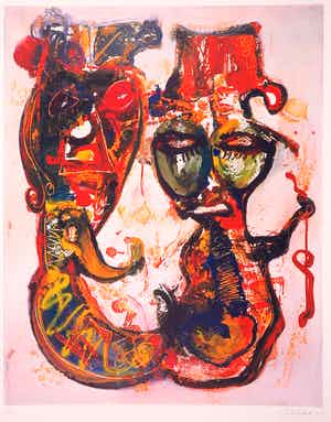 Jan te Wierik - Zeefdruk, Zonder titel verkocht voor € 60!