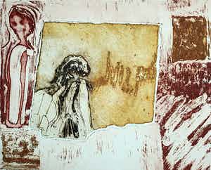 Jan Montyn - Interior Cambodga, aquatint ets verkocht voor € 95!