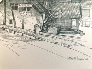 Gerrit Neven - Ammerstol - Tekening, Ingelijst kopen? Bied vanaf 140!