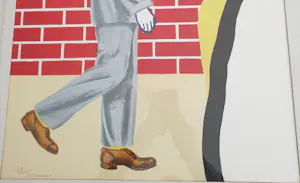 Roger Raveel - Man voor rode bakstenen muur kopen? Bied vanaf 1475!