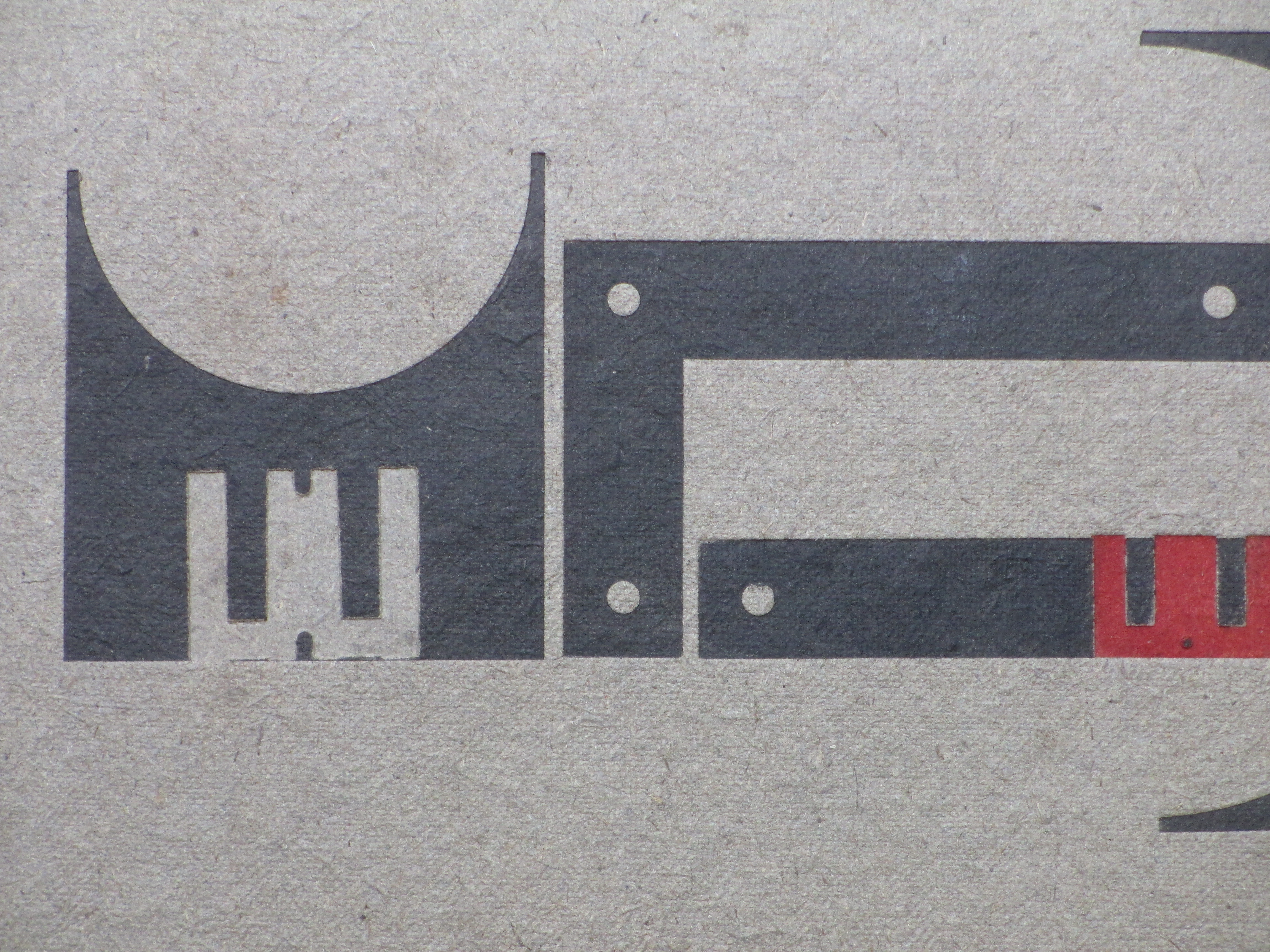 Theo Beerendonk - Abstracte compositie in zwart/rood - Ets in diepdruk kopen? Bied vanaf 1!