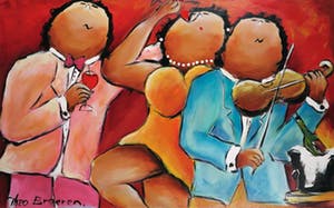 Theo Broeren - Acryl op doek, The violin (Zeer groot) kopen? Bied vanaf 100!