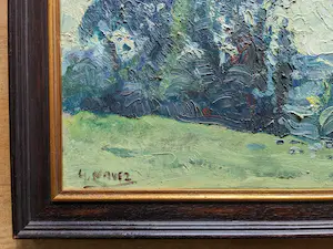 Georges Naves - Expressionistische Landschaft, Öl auf Holz, sehr schön gerahmt kopen? Bied vanaf 109!