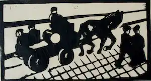 Wim Oepts - Linosnede: Paard en wagen verkauft für € 399!