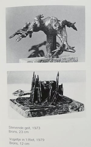 Wim Rijvers - Stervende geit, bronzen beeld (unica, volledig gedocumenteerd) kopen? Bied vanaf 495!