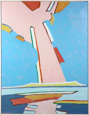 Paul Overhaus - Olieverf op doek, Roze wolk - Ingelijst verkocht voor € 100!