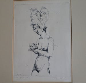 Theo Daamen - (1939-2021) : Ingelijste ets , Zonder titel – 1970 – oplage 12 kopen? Bied vanaf 50!