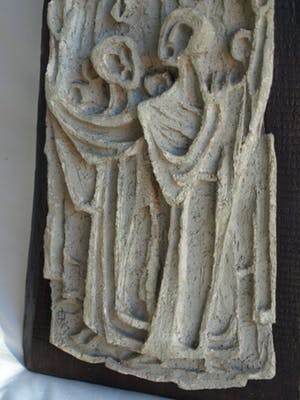 Klaas Pijlman - Wandplaquette van witte Chamotte / Aardewerk – ca. 1970 kopen? Bied vanaf 25!