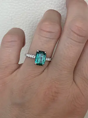 ALGT-gecertificeerde 2,80 karaat lagune-toermalijn diamant cocktailgouden ring kaufen? Bieten Sie von 1600!