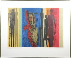 Marianne de Moor - Houtdruk, Tall images - Ingelijst (Groot) kopen? Bied vanaf 35!