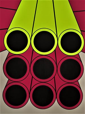 Rob Schotman - Collectie Amsterdams Grafisch Atelier - gesigneerde Pop-Art Litho "Pipes" kopen? Bied vanaf 10!