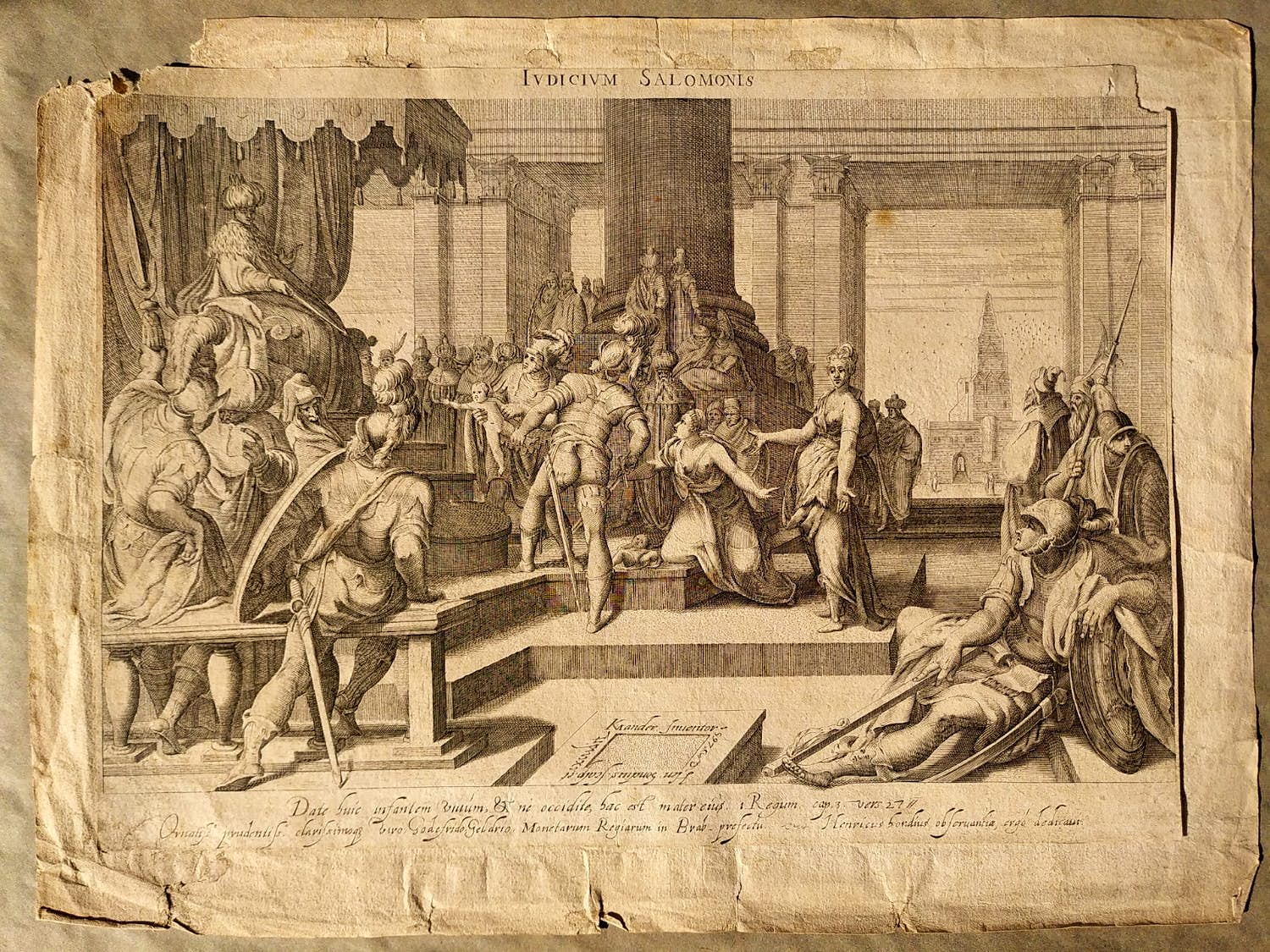 Hendrik Hondius - Ludicium Salomonis (Salomonsoordeel), 1597 kopen? Bied vanaf 150!