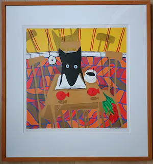 Peter Bastiaanssen - Z.T. Hond aan tafel met vissen, ZGAN kopen? Bied vanaf 75!