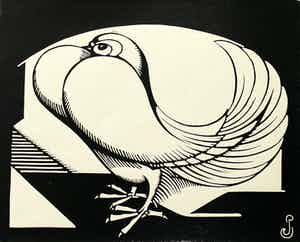 Jan Schonk - Z.t. (Duif) verkocht voor € 65!