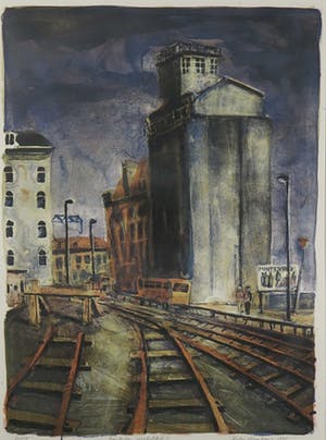 Jeroen Hermkens - Litho, Amsterdam Westerdoksdijk - Ingelijst kopen? Bied vanaf 50!