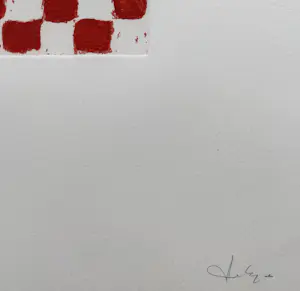 JCJ VANDERHEYDEN - handgesigneerde ets - 'Red checkerboard' - 2011 kopen? Bied vanaf 350!