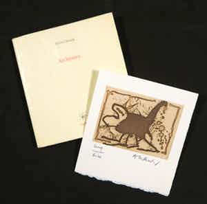 Pierre Alechinsky - Ets en aquatint, Ets met met boekje ''Archèmes'' van Michel Sicard verkocht voor € 1!