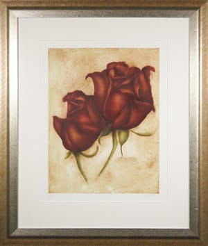 Bernd Lehmann - Ets en aquatint, Twee rozen - Ingelijst kopen? Bied vanaf 20!