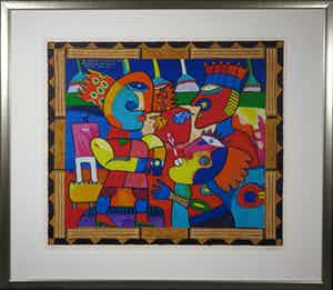 Clemens Briels - Zeefdruk, At club 501 NY - Ingelijst (Zeer Groot) verkocht voor € 200!