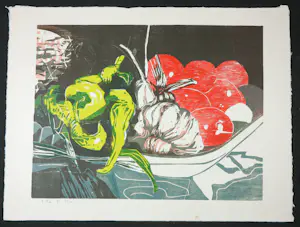 Vincent van Ojen - Houtsnede, Stilleven met knoflook kopen? Bied vanaf 1!