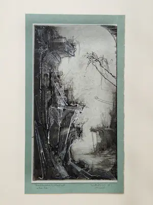 AcheterDirkje Kuik - William (Dirkje) Kuik - gemengde techniek op papier - fantasie landschap? Enchérissez de 109!