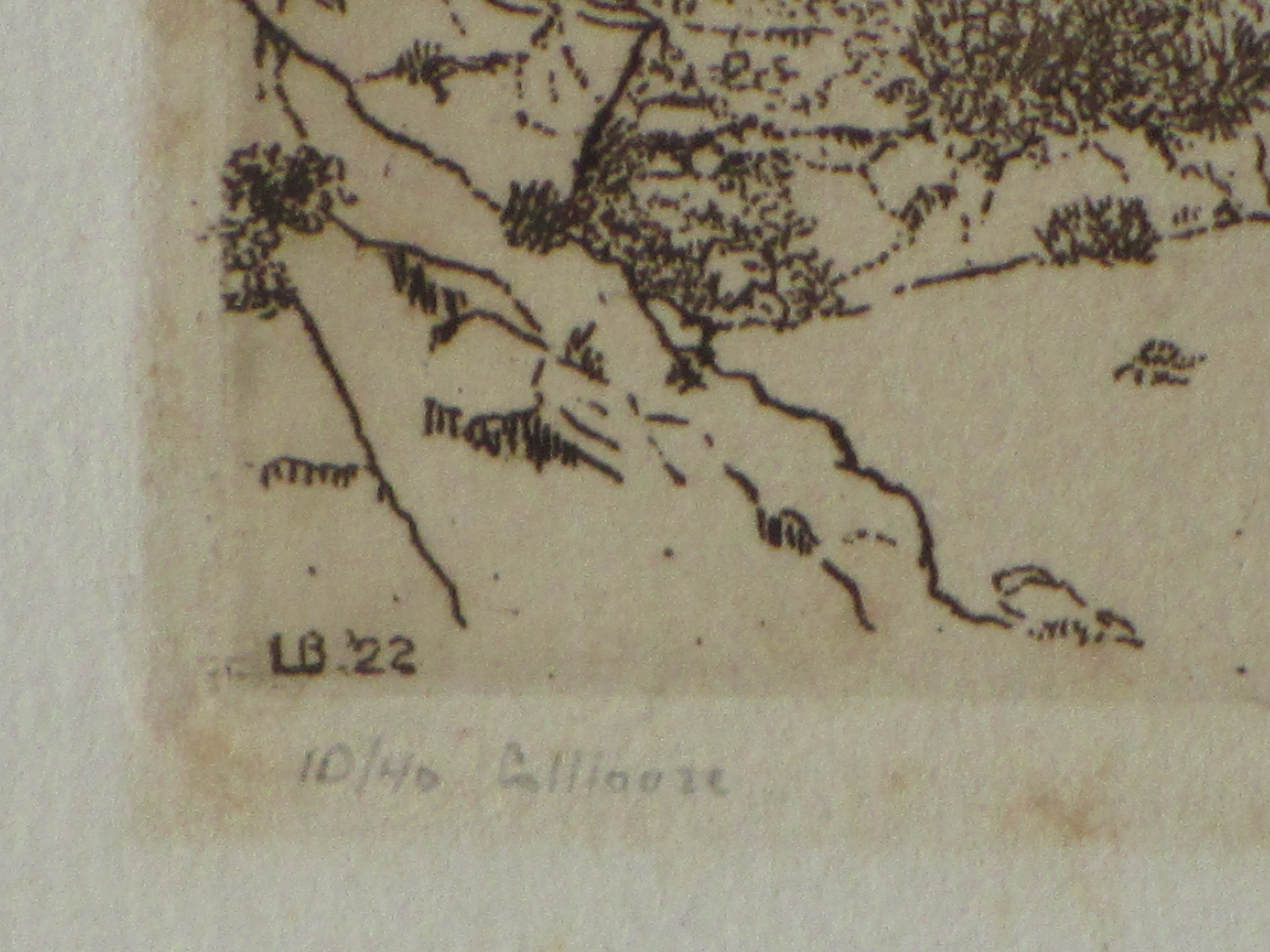 Lodewijk Bosch - Landschap bij Collioure - Droge naald ets kopen? Bied vanaf 1!