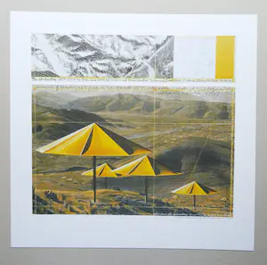 Christo - The Yellow Umbrellas US + origineel stofmonster - Lithoseri Domberger kopen? Bied vanaf 69!