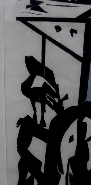 Jan van der Zee - Ingelijste houtsnede: Abstracte compositie - 1972 kopen? Bied vanaf 175!