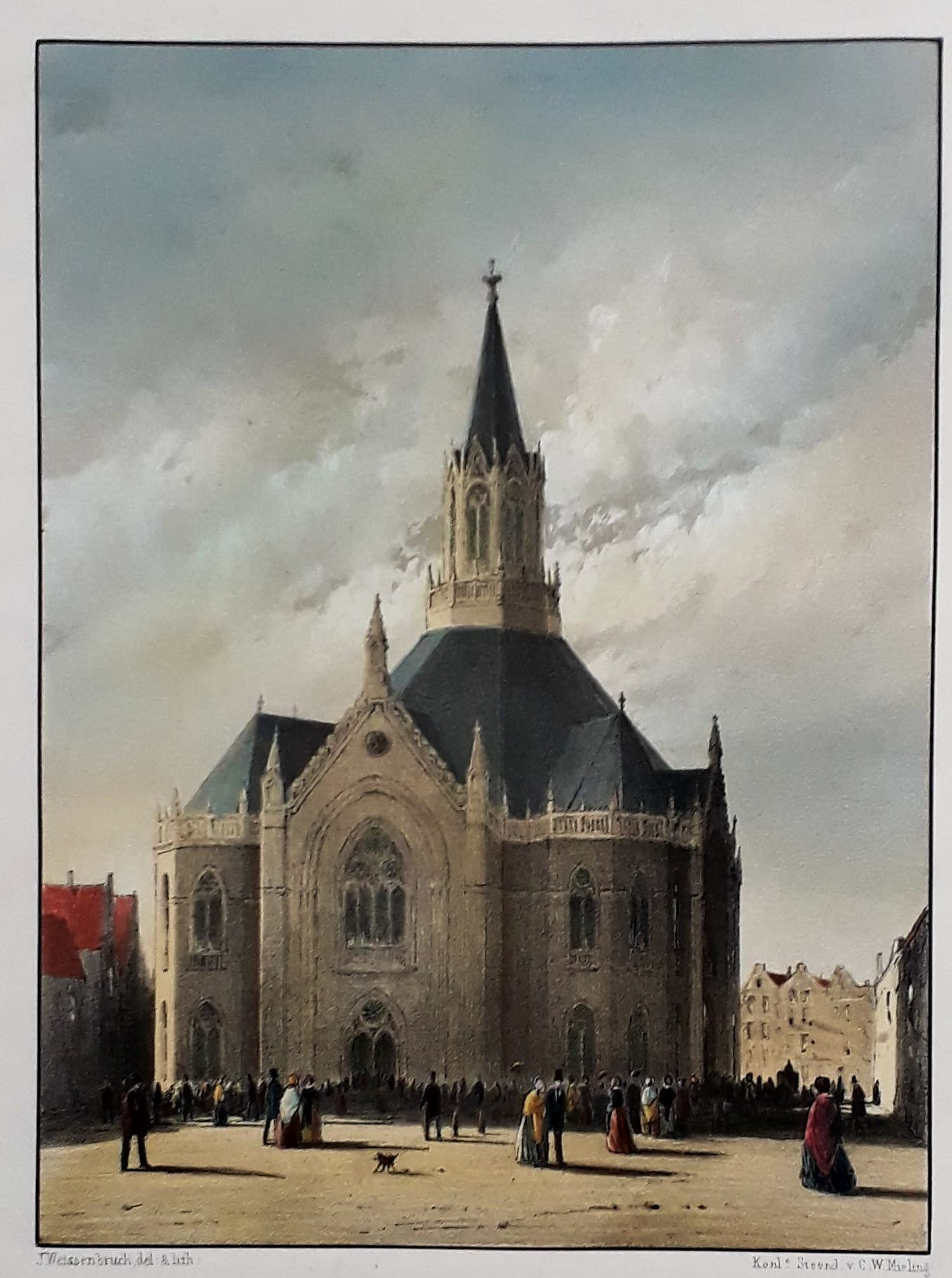 Jan Weissenbruch - Rotterdam. Zuiderkerk. [Zonder titel.] 1850 kopen? Bied vanaf 30!