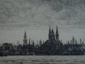 Albert Hemelman - Ets, Het IJ in Amsterdam met het schip “Albertina” kopen? Bied vanaf 35!