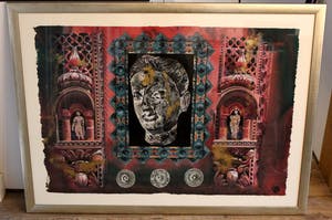 Gerti Bierenbroodspot - grote zeefdruk: Gandhara - 2004 (mooie lijst !) kopen? Bied vanaf 150!