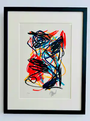Karel Appel - Der Spiegel I ( KÖln, 1962) met nieuwe lijst! vendu pour 725€ !