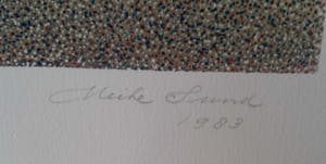 Meike Sund - Mannen op een bankje in hete bos. kopen? Bied vanaf 25!