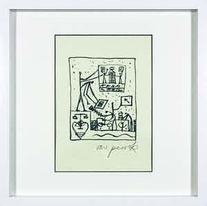 A.R. Penck - Handgesigneerde ets - Ingelijst verkocht voor € 1!