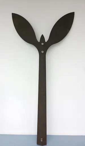 Huub & Adelheid Kortekaas - Groot monumentaal wandobject / Buitenbeeld cortenstaal, Kiemplant + boek! kopen? Bied vanaf 1000!