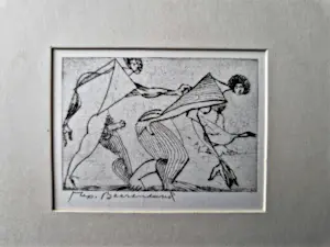 Theo Beerendonk - twee expliciete jaren 60 droge naald Etsen "posities" - gesigneerd kopen? Bied vanaf 53!