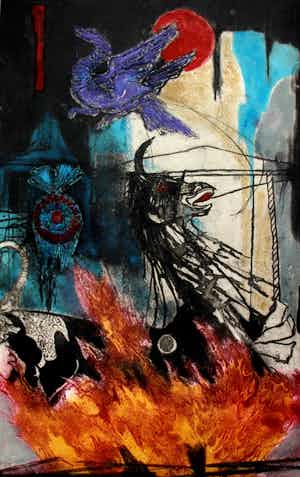 Ru van Rossem - ets: transfiguratie III - 1989 verkocht voor € 160!