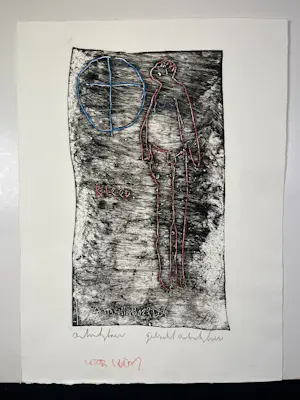 Anton Heyboer - Kleed, ets uit 1966, opnieuw gedrukt in 1987, handgekleurd kopen? Bied vanaf 100!