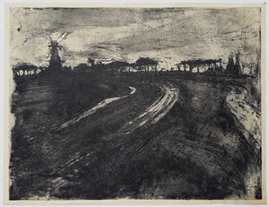Johan Dijkstra - Landschap met molen, aquatint ets kopen? Bied vanaf 425!