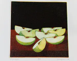 AcheterJoop Vegter - Fraaie kleine mezzotint "partjes Appel" - kleine oplage - potloodgesigneerd? Enchérissez de 75!